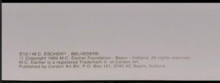 M.C. Escher - Belvedere, Antiquités & Art, Art | Objets design