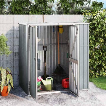 vidaXL Tuinschuur 161x89x161 cm gegalvaniseerd staal grijs, Jardin & Terrasse, Abris de jardin, Verzenden