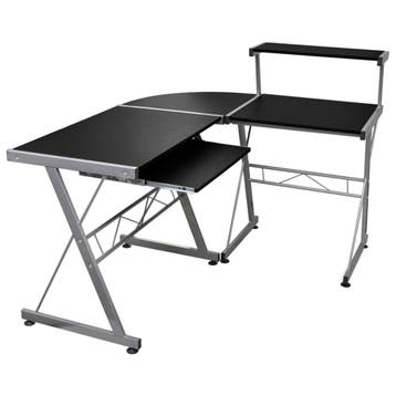 vidaXL Hoekbureau 132x112x99 cm bewerkt hout zwart, Verzenden