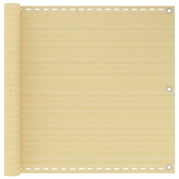 vidaXL Balkonscherm 90x600 cm HDPE beige, Verzenden, Nieuw