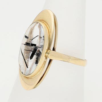 Ring - 14 karaat Geel goud - Toermalijnkwarts