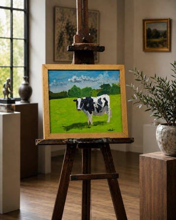 Spanish Neo-Figurative School (XX) - NO RESERVE - Cow in a
