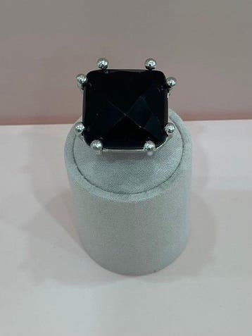 Zonder minimumprijs - Ring Zilver Onyx - Zilveren ring met, Nieuw