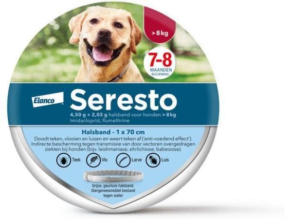 Veiling - Seresto vlooien- en tekenband hond >8 kg, Animaux & Accessoires, Accessoires pour chiens
