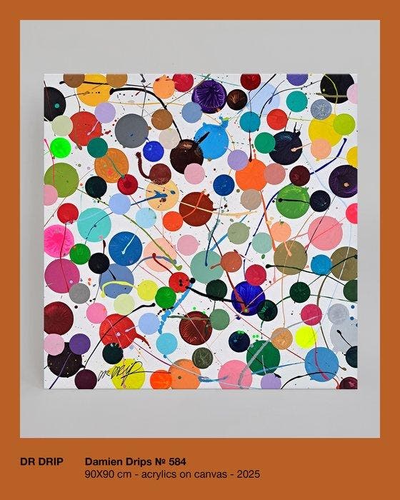 Dr Drip - Damien Drips nº 584, Antiek en Kunst, Kunst | Schilderijen | Modern