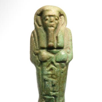 Oude Egypte, late periode Faience Shabti voor Qaa, Antiek en Kunst
