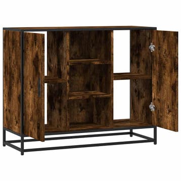 vidaXL Dressoir 92x35x76 cm bewerkt hout gerookt, Verzenden