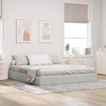 vidaXL Ottoman Bedframe met opslag Lichtgrijs 180 x 200 cm, Verzenden