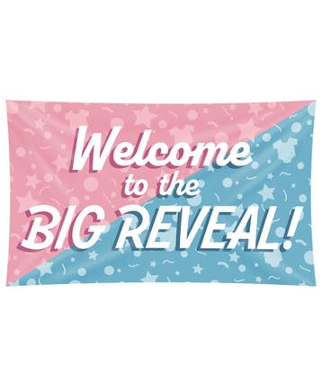 Gevelvlag Gender Reveal 1.5m, Verzenden