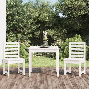 vidaXL 3-delige Bistroset massief grenenhout wit, Tuin en Terras, Tuinsets en Loungesets, Verzenden, Nieuw