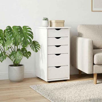 vidaXL Kast Wit 34 x 39 x 61,5 cm Massief vurenhout, Verzenden