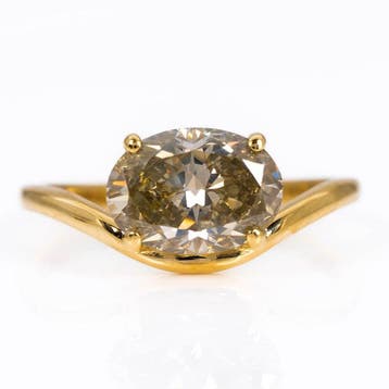 Ring - 18 karaat Geel goud - 2.01ct. tw. Diamant (Natuurlijk, Nieuw