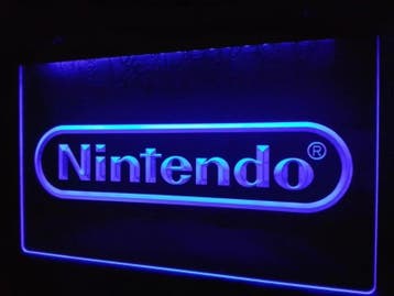 Nintendo game neon bord lamp LED verlichting reclame lichtba, Verzenden, Nieuw
