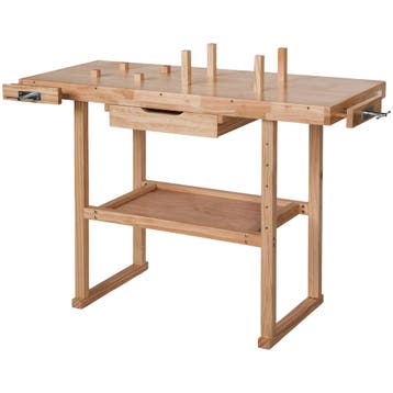 Houten Werkbank met bankschroeven, model 1 - bruin, Verzenden, Nieuw