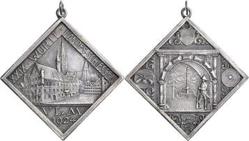 Zilverklippe 1924 Schuetzenmedaille Ulm, Verzenden