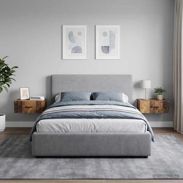 vidaXL Muurbevestigde Nachttafel 2 st Oud hout 49 x 34,5 x, Verzenden, Nieuw