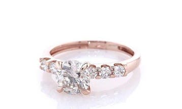 Zonder minimumprijs - Ring - 14 karaat Roségoud - 1.28ct.