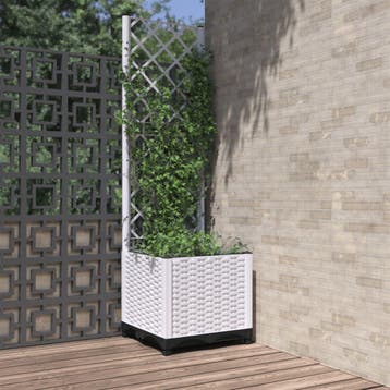 vidaXL Plantenbak met latwerk 40x40x136 cm polypropeen, Verzenden, Nieuw