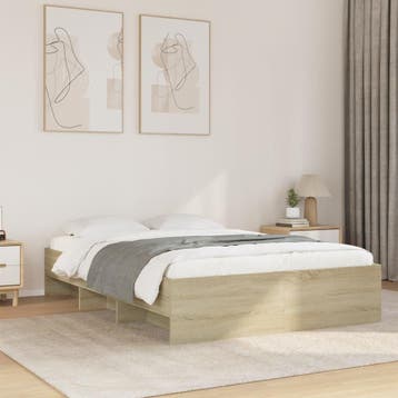 vidaXL Bedframe zonder matras hout sonoma eikenkleurig, Verzenden, Nieuw