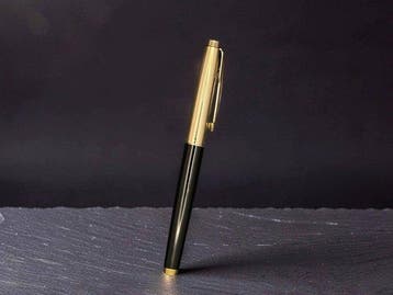 Parker - 75 Custom Gloss Black & Gold-Plated Cap - 14K, Nieuw