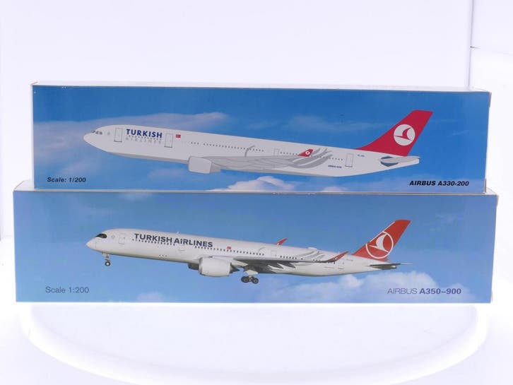 Schaal 1:200 PPC Holland 222284 set van 2 Turkish Airline..., Hobby en Vrije tijd, Modelbouw | Vliegtuigen en Helikopters, Nieuw