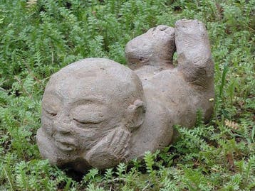Japanse Jizo, handgemaakt beeld - Steen, Gegoten steen -