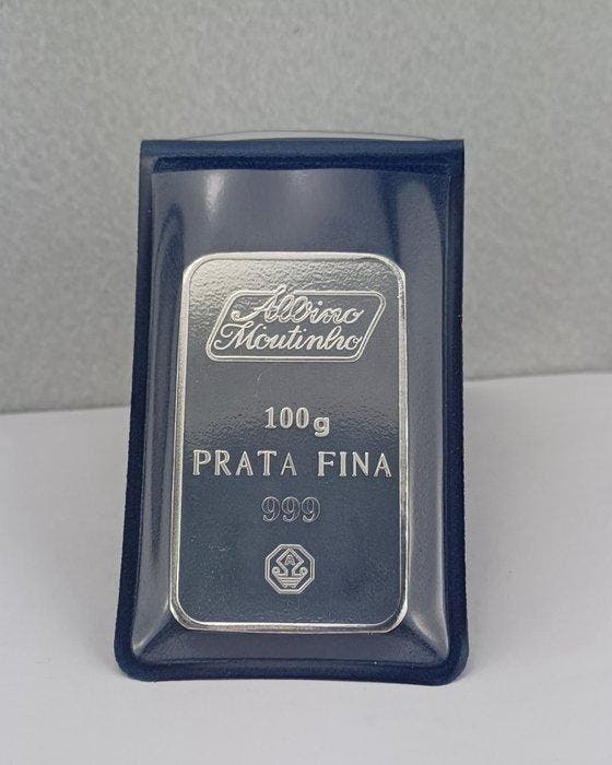 100 gram - Zilver .999 - Albino Moutinho - Met certificaat, Postzegels en Munten, Edelmetalen en Baren