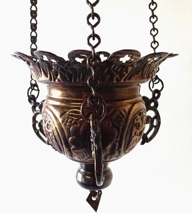 Godslamp - Antieke Godslamp - Messing, Brons, Koper, Antiek en Kunst, Antiek | Boeken en Manuscripten