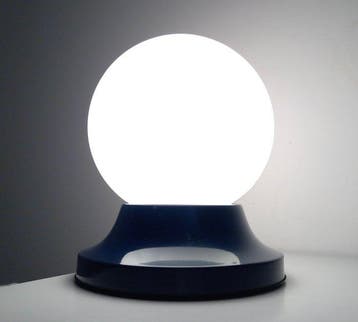 Lampe de table - Opaline - Moon style 1970, Antiquités & Art