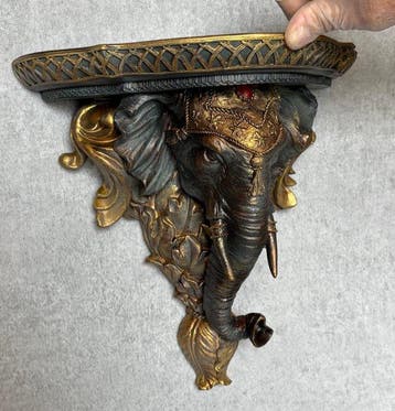 Sculpture, Wandconsole olifant - 31.5 cm - Résine