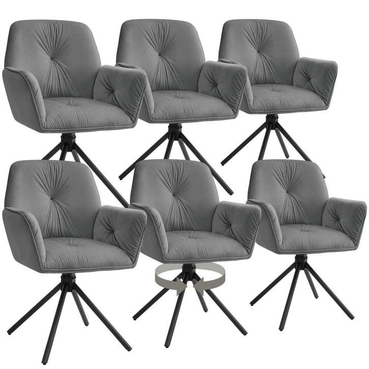 Draaibare fauteuil Lenia, gestoffeerd, Maison & Meubles, Chaises, Envoi