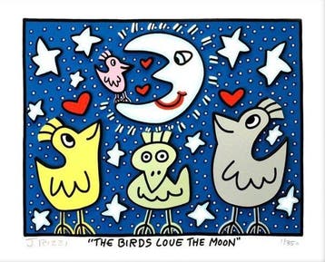 James Rizzi (1950-2011) - The Birds Love The Moon