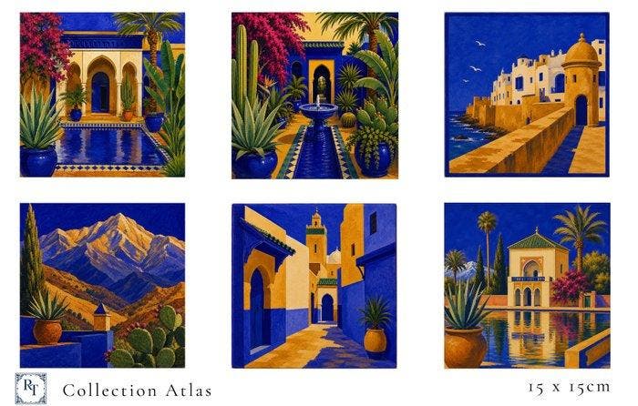 Riviera Tiles - Riviera Tiles – Collection Atlas – Ensemble, Antiek en Kunst, Curiosa en Brocante