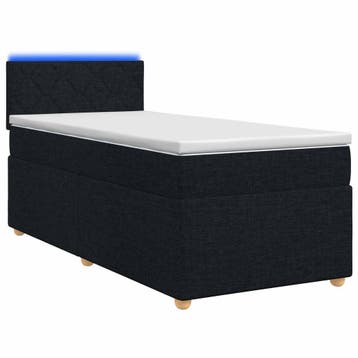 vidaXL Boxspringbed met matras met hoofdeinde Zwart 90 x 190, Maison & Meubles, Verzenden