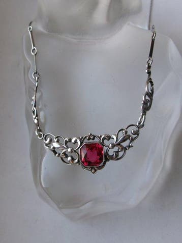 Zilver - Halsketting - Art Nouveau, Antiek en Kunst