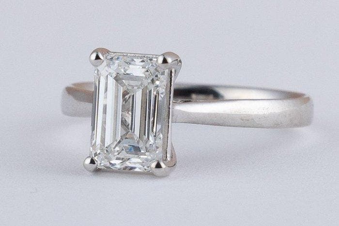 Ring - 14 karaat Witgoud - 4.01ct. tw. Diamant (Lab-grown) -, Bijoux, Sacs & Beauté, Bagues