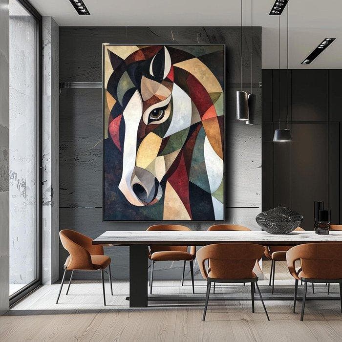 I_KONIQ - The Picassos style horse, Antiquités & Art, Curiosités & Brocante