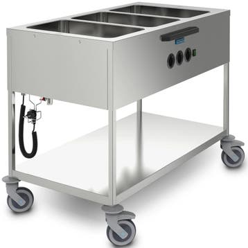 Bain-Marie Wagen | Elektrisch | 3x 1/1 GN |  90°C | 2.1kW, Verzenden