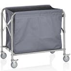 Linnenwagen | RVS/Nylon | Incl. Waszak | Wielen (Geremd) |, Verzenden
