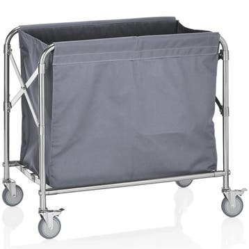 Linnenwagen | RVS/Nylon | Incl. Waszak | Wielen (Geremd) |, Verzenden