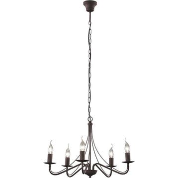 LED lamp Kroonluchter Trion Kantra - 5-lichts E14 Roestkleur, Huis en Inrichting, Verzenden, Nieuw