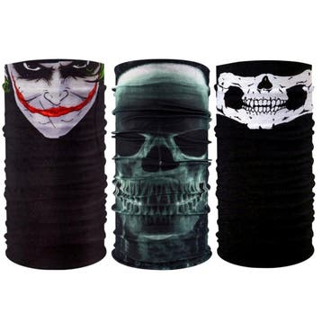 Fako Fashion - 3-Pack Microfiber Faceshield Skull - Bandana, Verzenden, Nieuw