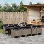 vidaXL 11-delige tuinset met kussens, grijs polyrotan, Verzenden, Tuinset