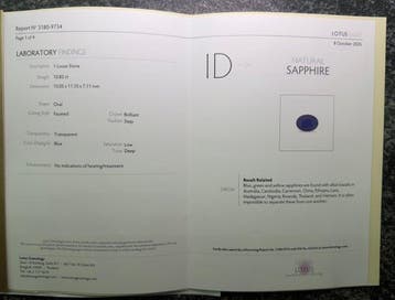 1 pcs Bleu Saphir - 10.82 ct - Lotus Gemology (Thaïlande)