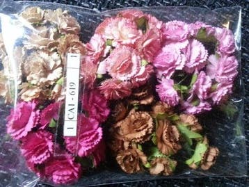 Mulberry Anjertjes Roze Taupe mixed ca. 20 mm pak 50 stuks, Hobby en Vrije tijd, Knutselen, Nieuw