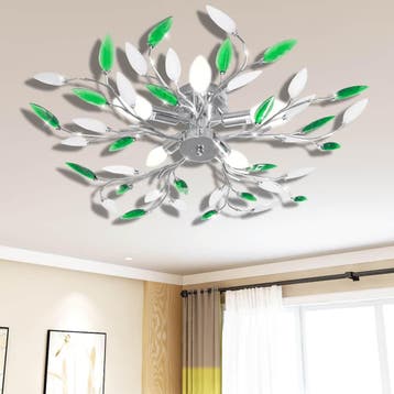 vidaXL Lamp met kristallen bladeren van acryl voor 5x E14, Verzenden, Nieuw