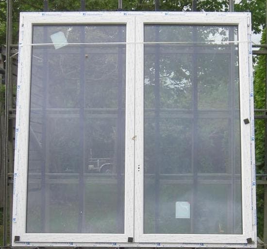 pvc terrasraam , raam , chassis 202 x 206 wit / antraciet, Bricolage & Construction, Châssis & Portes coulissantes, Enlèvement ou Envoi