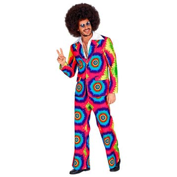 Disco 70S Kostuum Gekleurd Heren Groovy, Verzenden, Nieuw