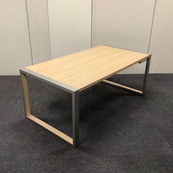 vergadertafel 180x94 cm, MDF blad licht beuken - grijs, Bureau