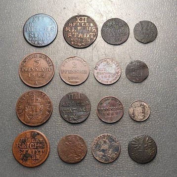 Duitsland. Lote de 16 monedas (1 plata) (Zonder